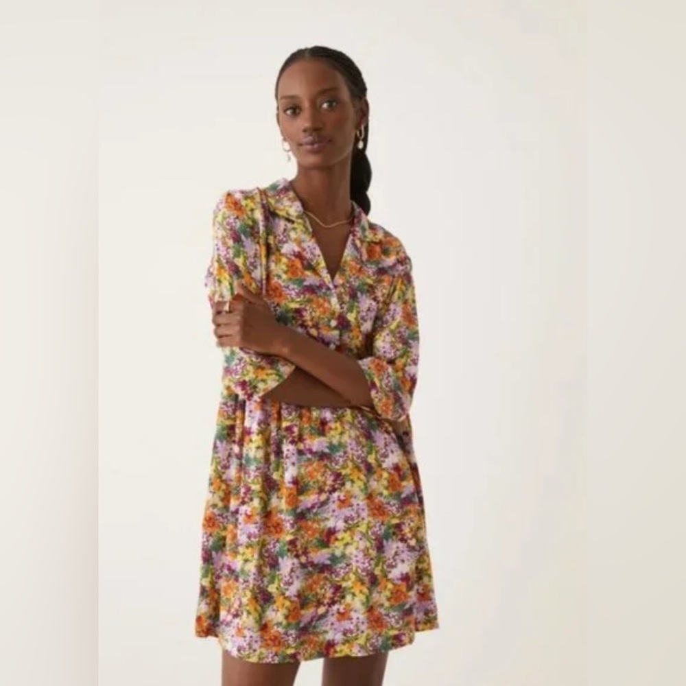 Frank and Oak Babydoll Dress in Mulberry